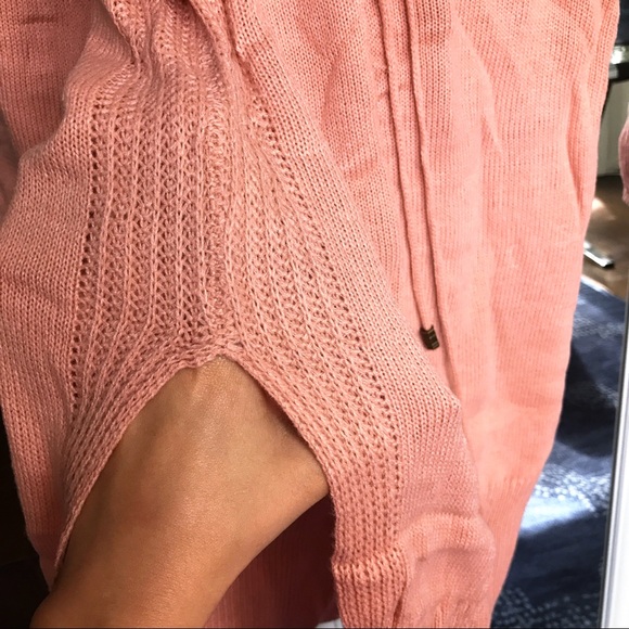 ARRIVED ‼️Pink Knit Lace Up Long Sweater - Picture 4 of 4